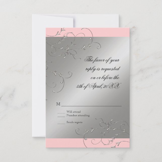 Black Tie Elegance, RSVP Response Card (Front)