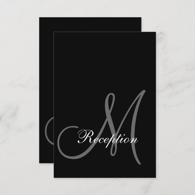 Black Tie Elegance Wedding Reception Invitation (Front/Back)