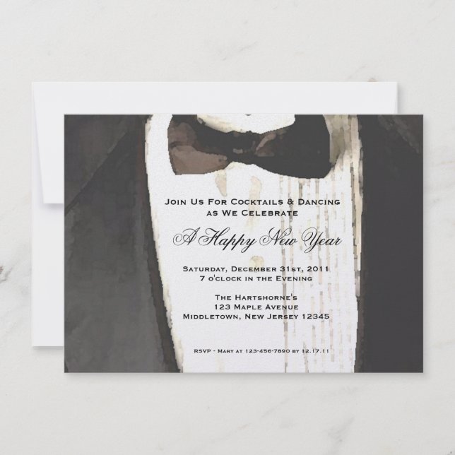 Black Tie Formal Occassion Invitation (Front)