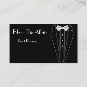 Black Tie Formal Tuxedo Event Planning Business Card