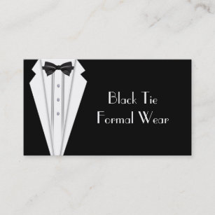 Black Tie Formal White Tuxedo Business Business Card
