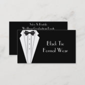 Black Tie Formal White Tuxedo Business Business Card (Front/Back)
