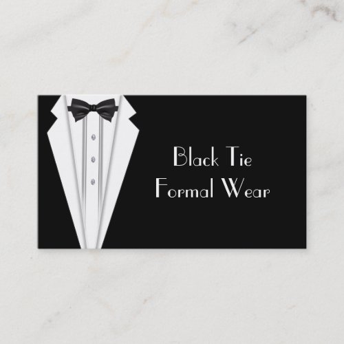 Black Tie Formal White Tuxedo Business Business Cards
