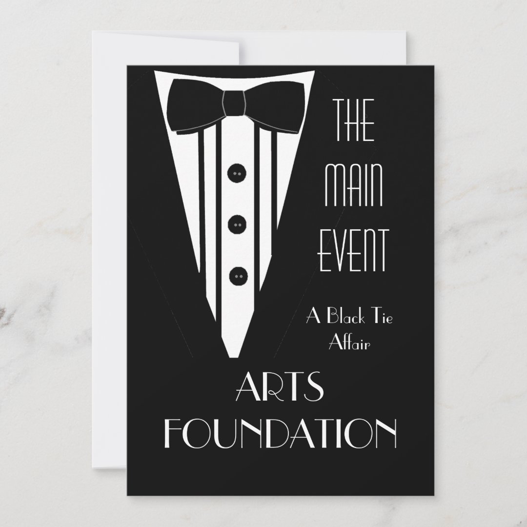 Black Tie Fundraiser Formal Event Invitation Zazzle