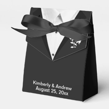 Black Tie Groom Wedding Favor Gift Boxes by PineAndBerry at Zazzle