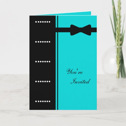 Black Tie Invitation Turquoise