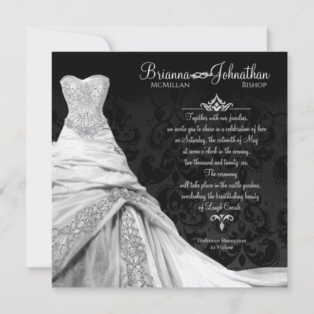 Black Tie Luxe Destination Invitation (Back)