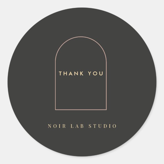 Black Tie Luxury Business Arch Round Sticker (Front)