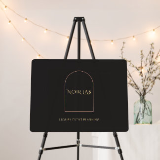 Black Tie Modern Arch Business Welcome Sign