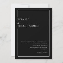 Black Tie Modern Minimal Script Muslim Wedding