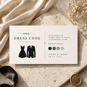 Black Tie Optional Wedding Color Palette Enclosure Card