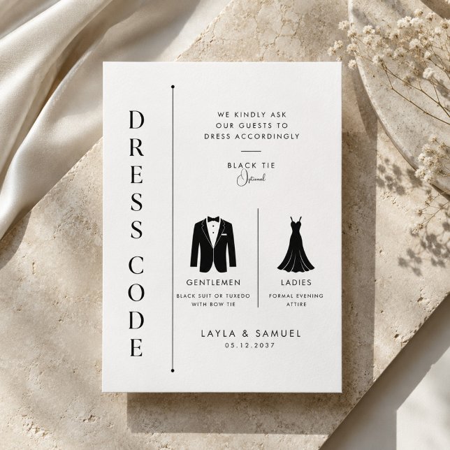 Black Tie Optional Wedding Dress Code  Enclosure Card (Creator Uploaded)