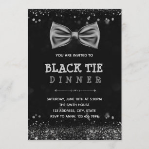 Black tie party invitation