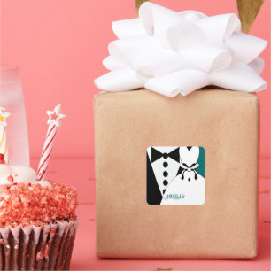 Black Tie Square Sticker