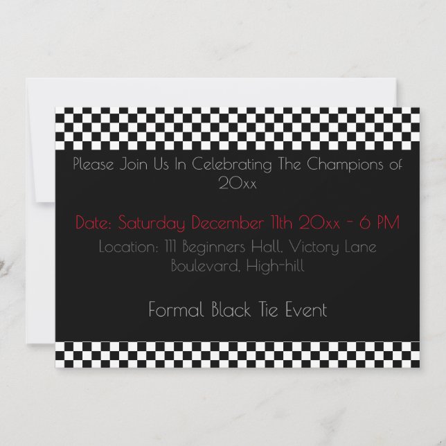 Black Tie Styled Sport Invitation (Front)