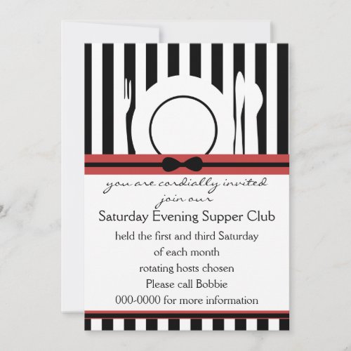Black Tie Supper Club Invitation