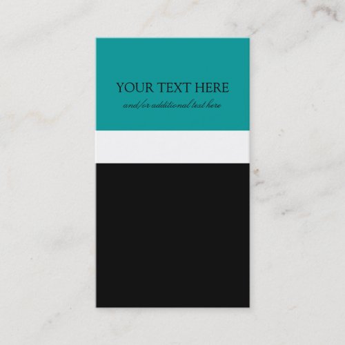 Black Tie Turquoise Business Card Template