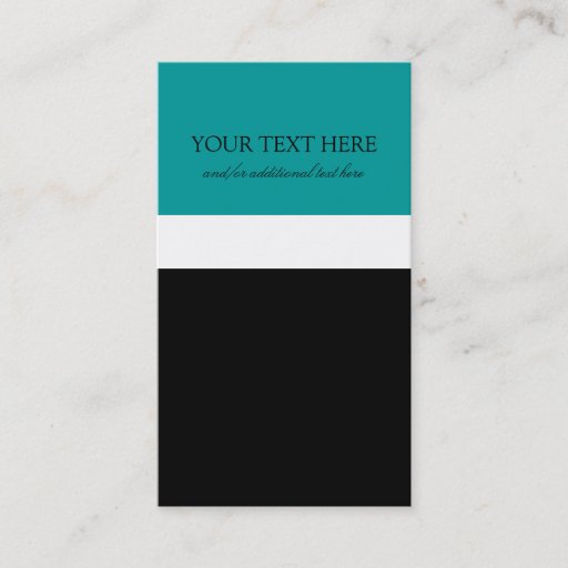 Customizable Black Tie Turquoise Business Card Template