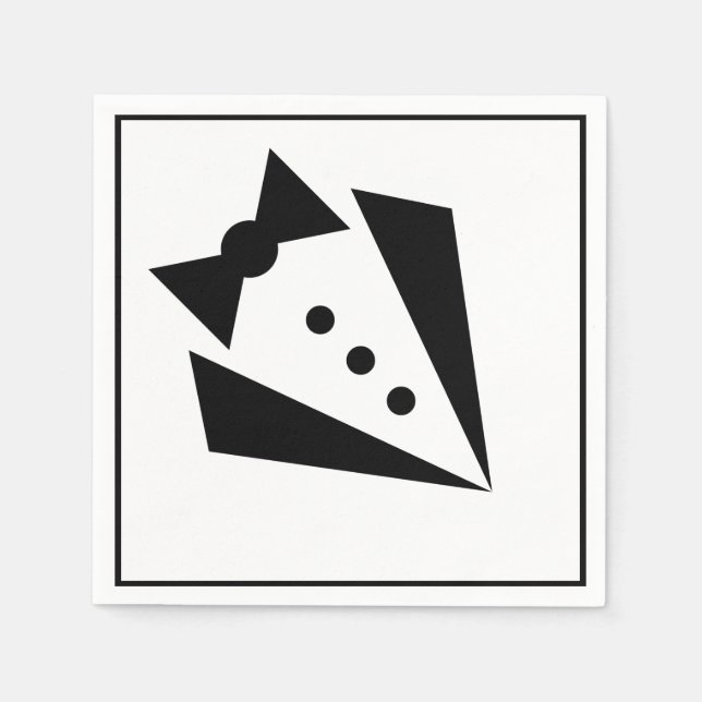 Black Tie - Tuxedo Bacherlor Party Napkins (Front)