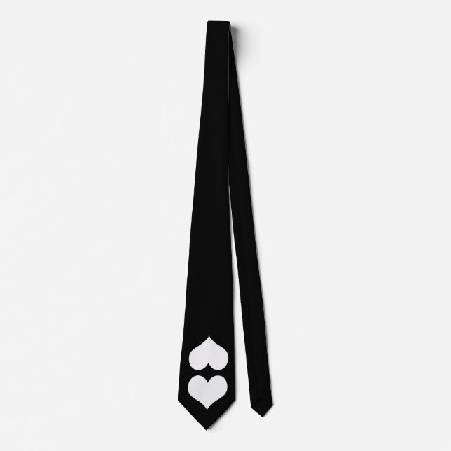 Black Tie W/White Twin Heart (Front)
