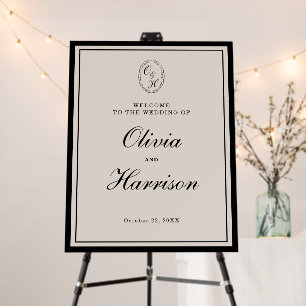 Black Tie Wedding Entrance Sign
