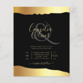 Black Tie Wedding Gold Foil Script Elegant Event (Front)
