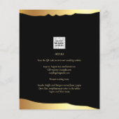 Black Tie Wedding Gold Foil Script Elegant Event (Back)