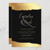 Black Tie Wedding Gold Foil Script Elegant Event