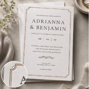 Black Tie Wedding Letterpress Invitation