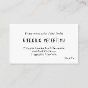 Black Tie Wedding Reception Enclosure Cards