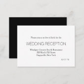 Black Tie Wedding Reception Enclosure Cards (Front/Back)