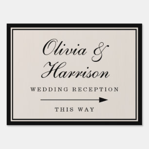 Black Tie Wedding Reception Yard Sign