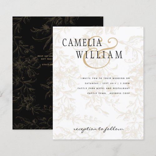 Black Tie Wedding Theme Vintage Gold Damask