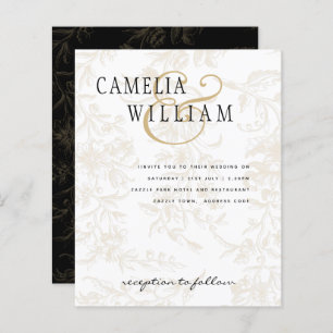 Black Tie Wedding Theme Vintage Gold Damask