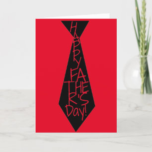 Black Tie With Red Happy Father's Day Holiday Card