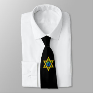 Black Tie with Star of David or YOUR IMAGE