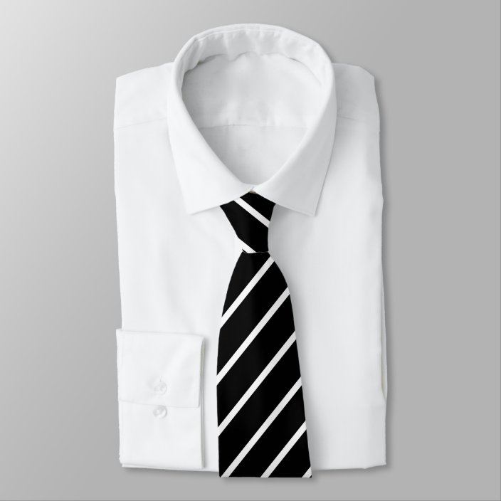 Black Tie With White Stripes | Zazzle.com
