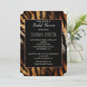 Black Tiger Animal Print Invitation