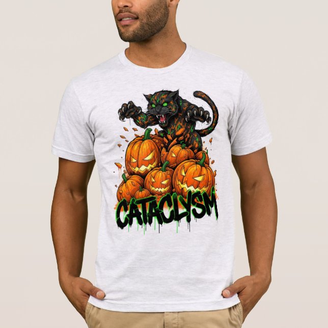 Black Tiger Jack-o-Lantern Cataclysm T-Shirt (Front)