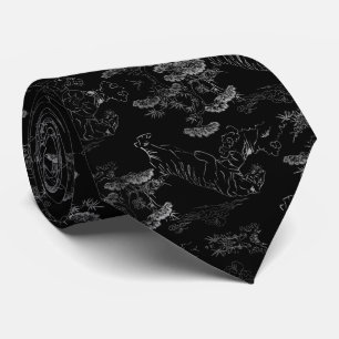 Black Tiger Tiger Tiger Neck Tie