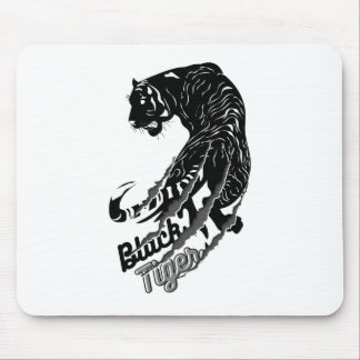 Black Tiger Vector Art with Black Tiger Text Mouse Pad