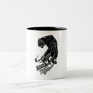 Black Tiger Vector Art with Black Tiger Text Two-Tone Coffee Mug