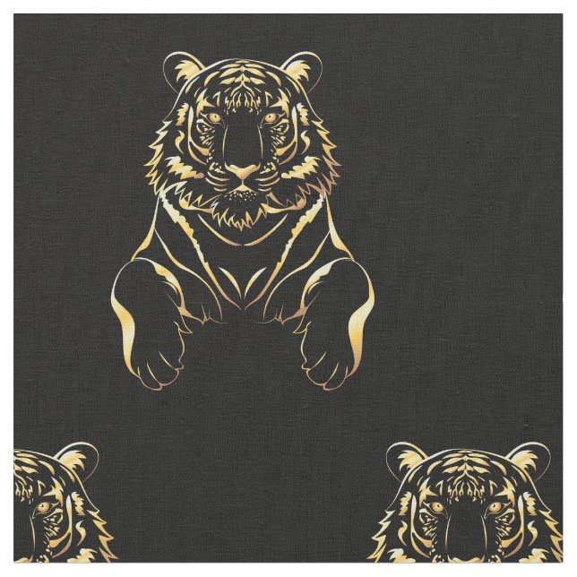 Black tiger with gold stripes fabric (Close Up)
