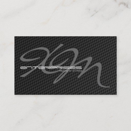 Customizable Black Tightly Woven Carbon Fiber Textured Business Card
