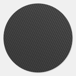 Black Tightly Woven Carbon Fiber Textured Classic Round Sticker