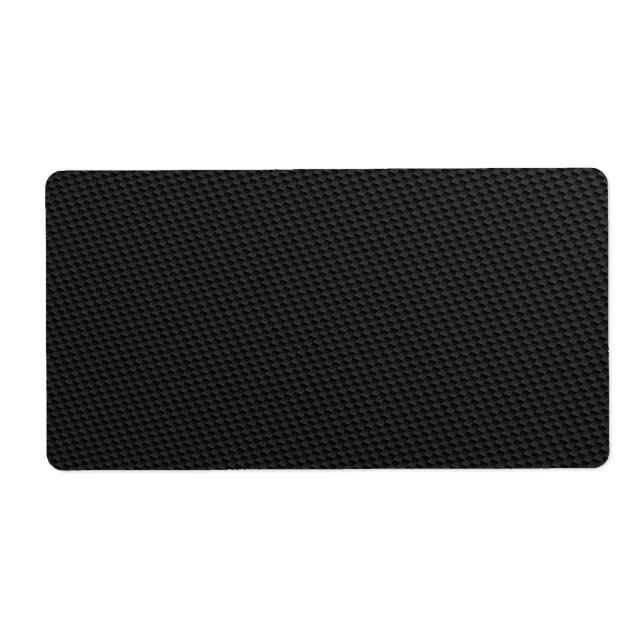 Black Tightly Woven Carbon Fiber Textured Label (Front)