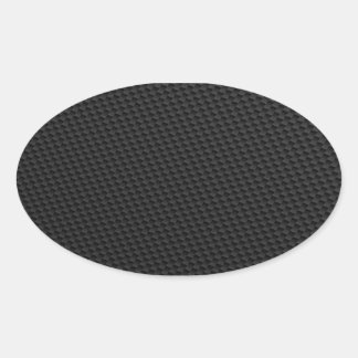Black Tightly Woven Carbon Fiber Textured Oval Sticker