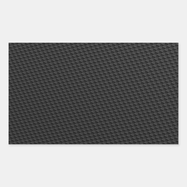 Black Tightly Woven Carbon Fiber Textured Rectangular Sticker (Front)
