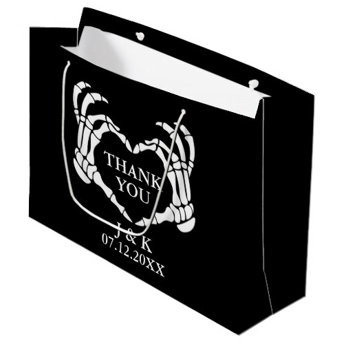 Black Til Death Do Us Part Wedding Thank You Large Large Gift Bag