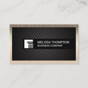 Black Tiling Background Dark Metallic Border Business Card